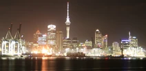 Auckland waterfront at night