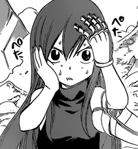 Erza Inspects Her New Childish Appearance