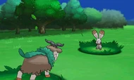 Skiddo usando hoja aguda