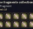 Shattered bone fragments collection