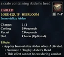 A crate containing Aiden's head