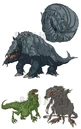 Giant Armadillo, Desert Lizard and Desert Rat.jpg