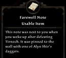 Farewell Note