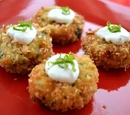 Crab Cakes with Avocado and Violette Crème Fraîche