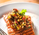 Grilled Salmon with Roasted Corn Relish