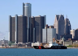 Franciscania's downtown viewed from the sea.
