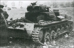 A Pz.Kpfw. I Ausf. B destroyed during the Battle of Ivančice.
