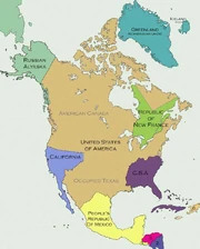 North American borders following the Texan-American War
