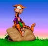 Bill the Cat, wearing one of his typical outfits.