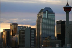 Calgary Skyline At Sunset