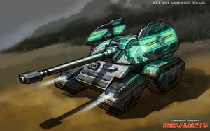 A RA3 era Mirage Tank prototype before it gained its spectrum cannon. Very Similar to the RA2 version.