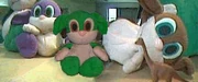 Purple, green and brown Blueberry dolls