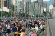 Chicago hold-up in Vancouver, regelmäßig ausgeführt beim Erreichen der Brücken um Downtown