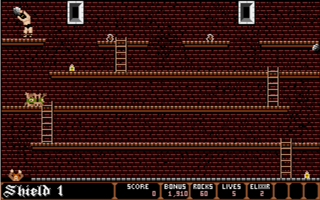 Shield 1 level from the Amiga port, illustrating the blockiness of the graphics.
