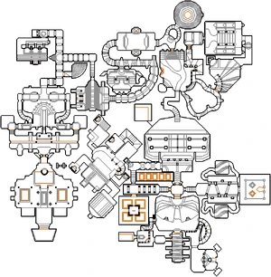 Automap view of MAP09: Toxic Touch