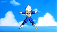 Super Vegeta charges the Final Flash.