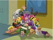 The Parent Pile, showing the Drawn Together cast's sick parents.