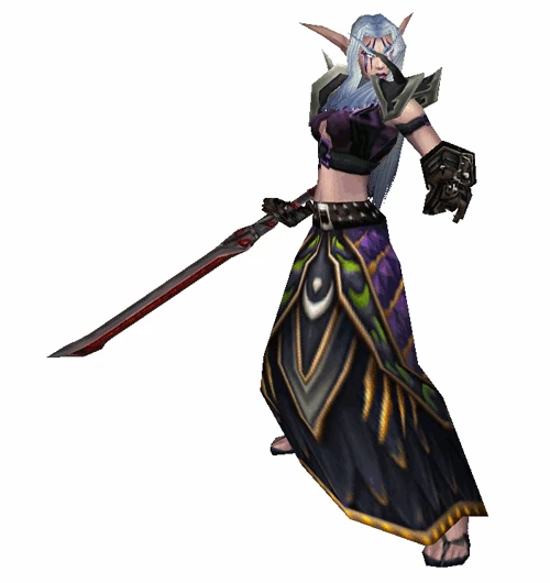 Elishtar Fangblade-Lightstroke in her "Shadow Hunter" attire.