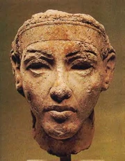 A portrait of Akhenaten or Smenkhkare in the naturalistic style of the late-Amarna period, associated with the sculptor Thutmose