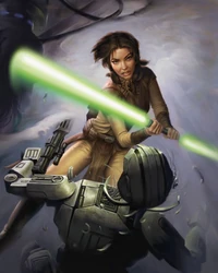 Un boceto más parecido al aspecto final de Bastila.