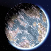 Dantooine desde el espacio.