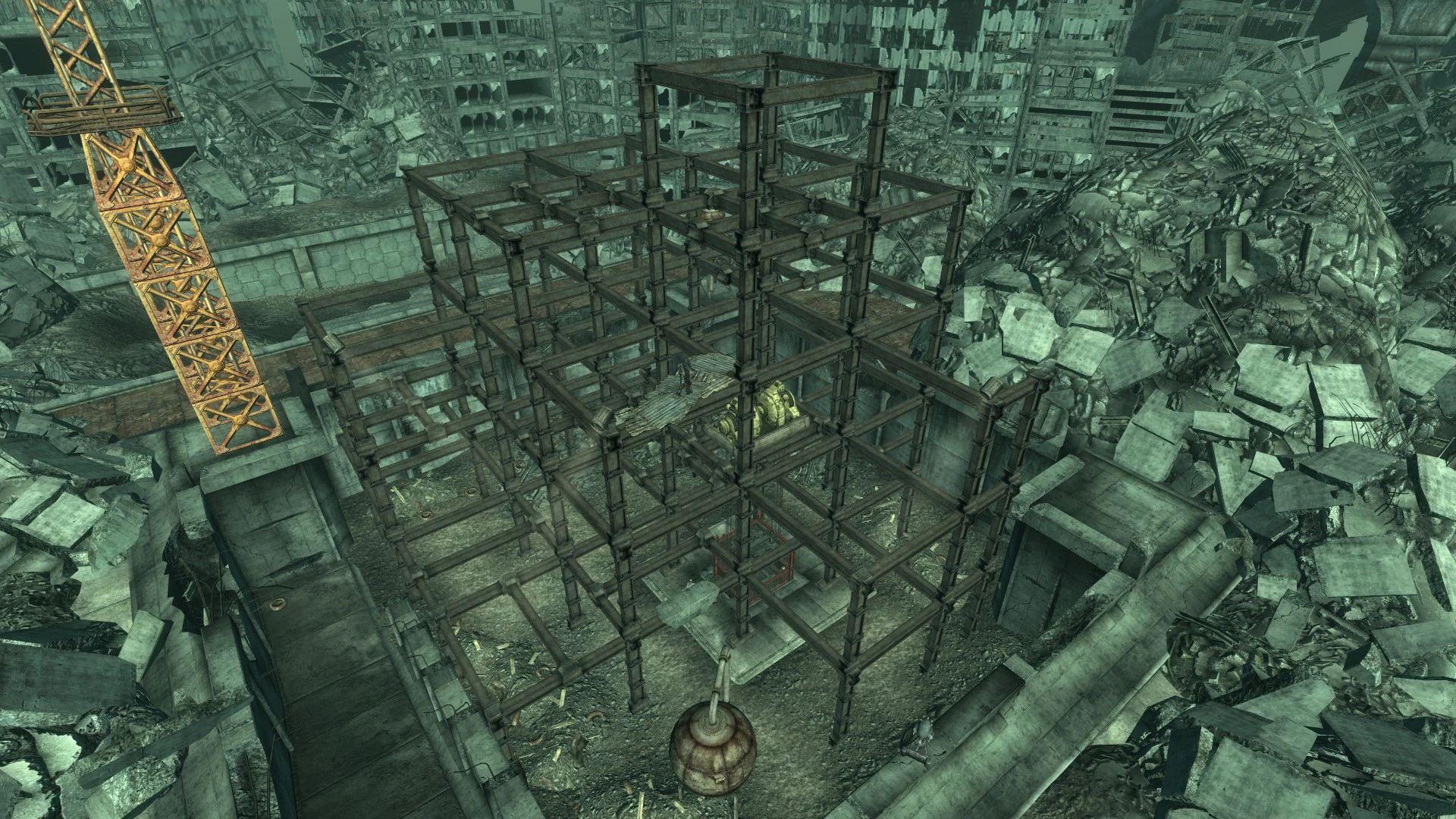 Above the undeground facility in F3 (image courtesy The Vault: A Fallout Wiki)