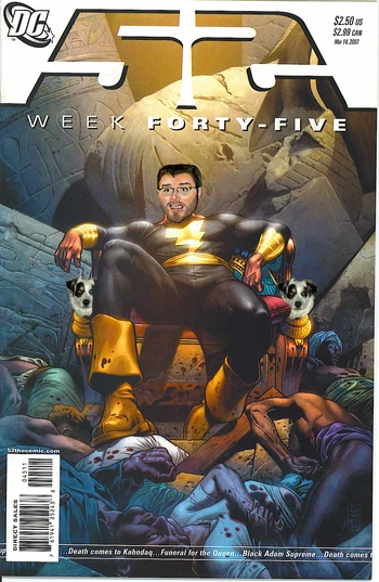 Black Adam overlooks the Massacre of the Puppies