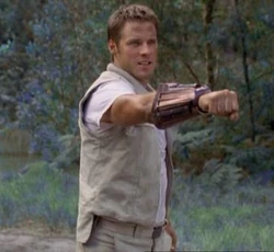Crichton wields the gauntlet.