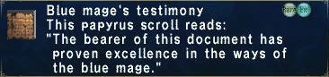 Blue Mage's Testimony