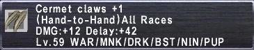 Cermet Claws +1