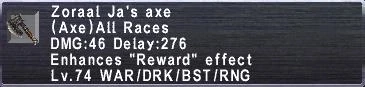 Zoraal Ja's Axe