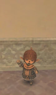 A Tarutaru male in full Mercenary Captain's gear
