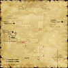 Coffers on the Quicksand Caves' first map