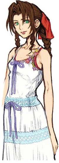 Aerith as depicted in Crisis Core: Final Fantasy VII