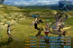 Screenshot of Final Fantasy XII during a battle.