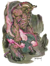 A minotaur using faerzress.