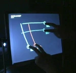 A FTIR display can sense contact in more than one point video