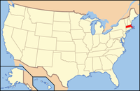 Map of the USA highlighting Massachusetts