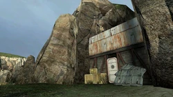 The entrance to the camp.