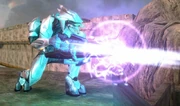 An Ultra Elite fires the Beam Rifle.