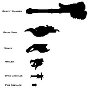 A few examples of Brute weaponry