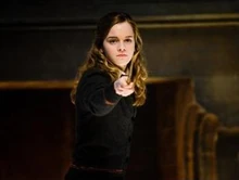 Hermione practicing with the D.A..