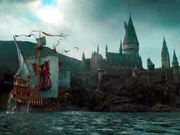 The arrival of the delegation from the Durmstrang Institute.