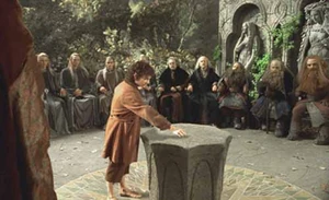 The Council of Elrond as seen in Peter Jackson's film of The Fellowship of the Ring
