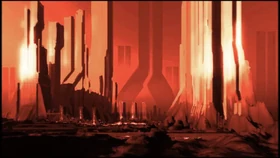 A Prothean city glimpsed in Shepard's vision