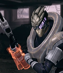 Garrus using his omni-tool