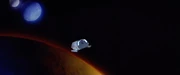 Der Planet Nimbus III mit seinen zwei Monden.