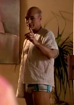Jean-Luc Picard in informal attire while on shore leave on Risa.