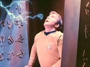 A memory beam erasing parts of James T. Kirk's memory