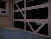 The outer main engineering isolation door aboard the USS Enterprise-D.